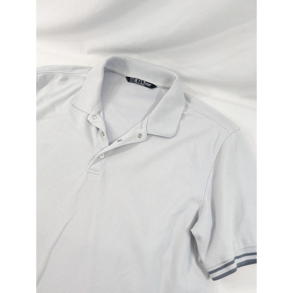 BYLT Polo Shirt Mens Small Heavy Knit  Premium Basics Golf Polo Gray Casual